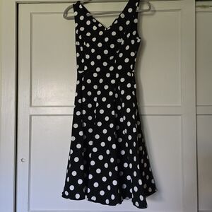 Eva Rose Black and White Polka Dot Dress